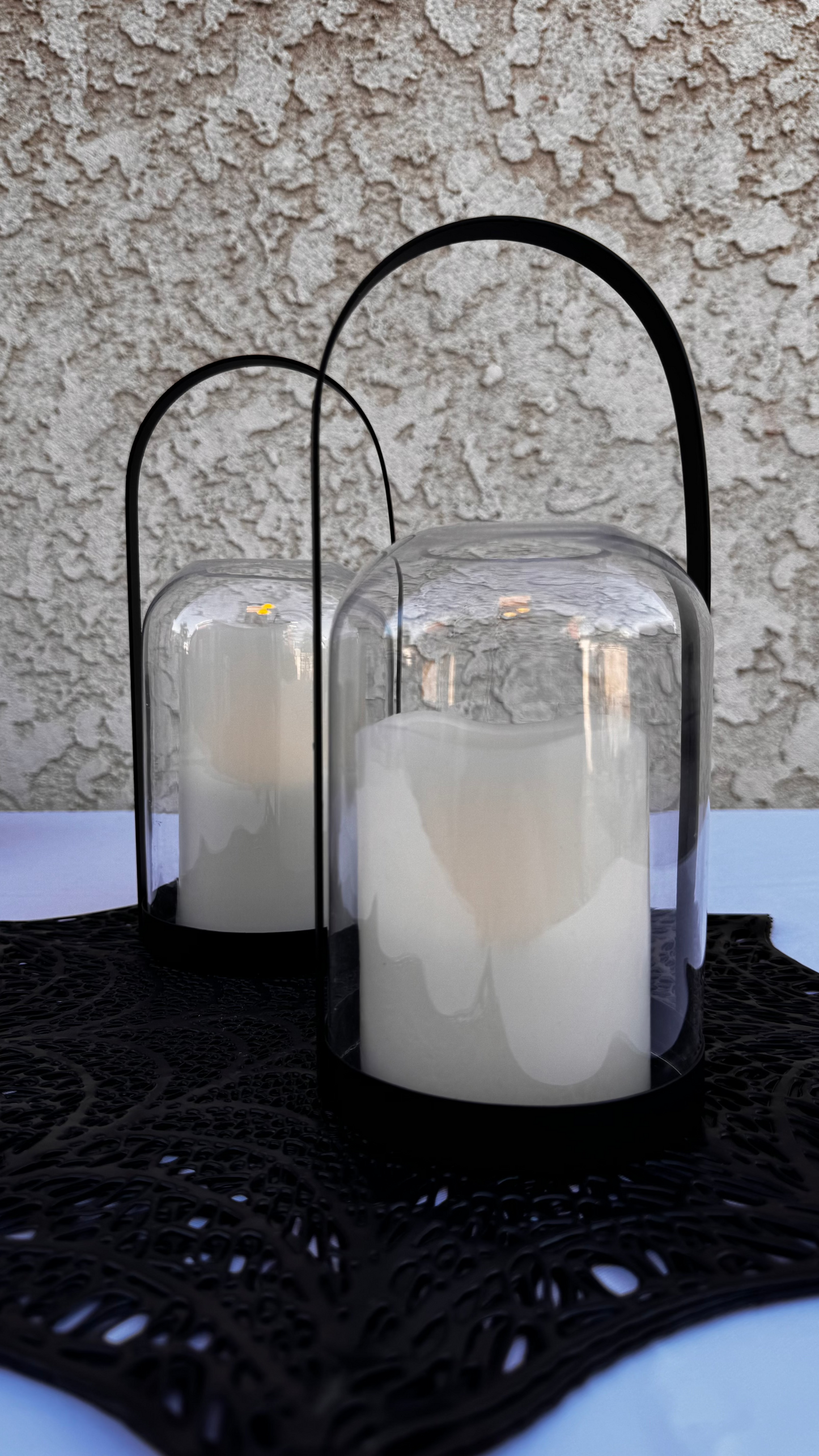 Midnight Glow Black Metal Candle Holders