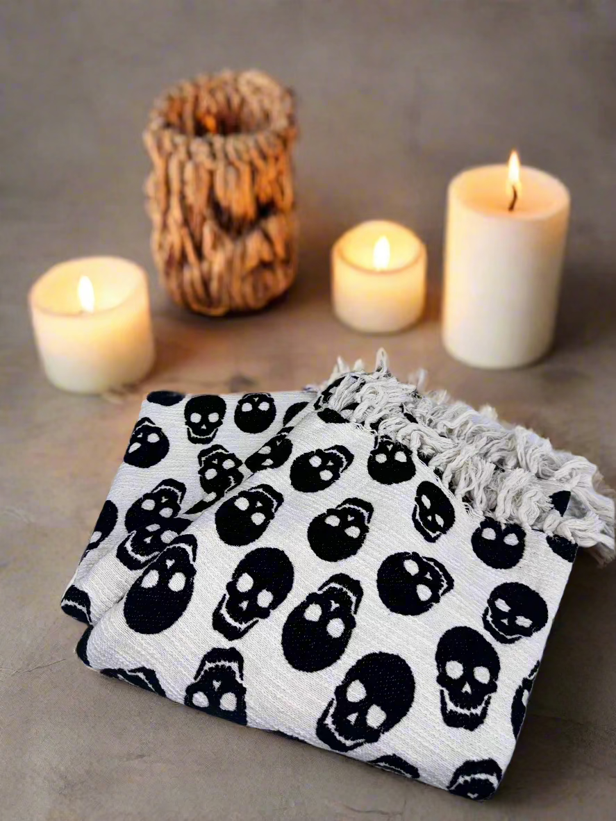 Cozy Skull Halloween Throw