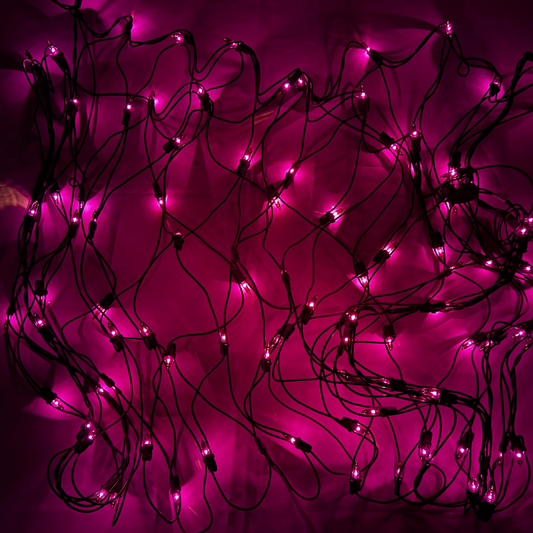 Purple Web Halloween String Lights (100 ct)
