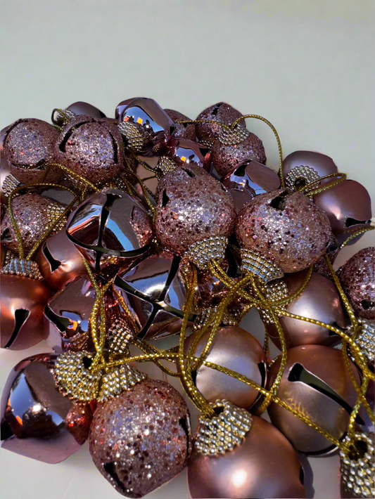 Blush Pink Jingle Bell Garland – Festive Holiday Accent 72"