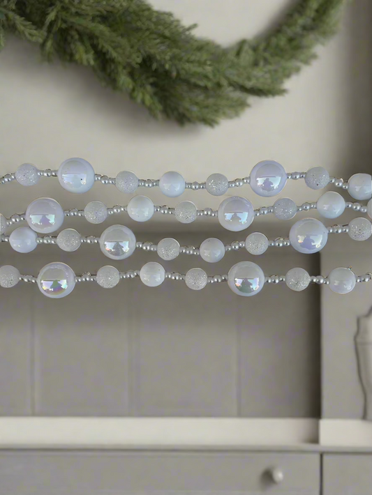 Iridescent Frost Holiday Bead Garland 72"