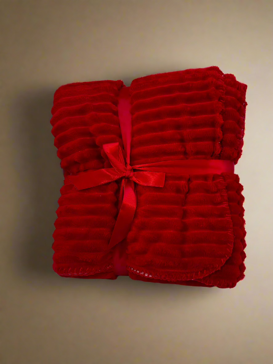 Cozy Red Plush Throw Blanket (50" x 60")