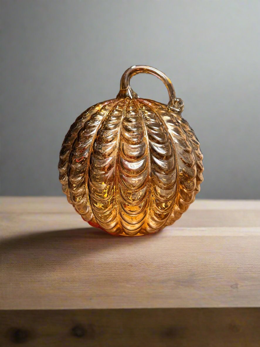 Golden Glow Glass Pumpkin