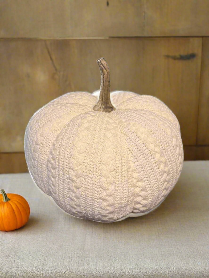 Cozy Knit Pumpkin Decor (Large)