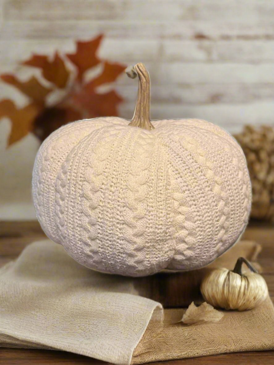 Cozy Knit Pumpkin Decor (Large)