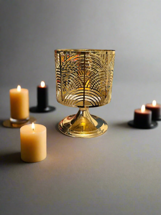 Golden Radiance Candle Holder